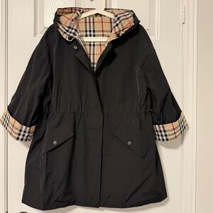 Burberry Black Trench Coat with Signature Check Lining